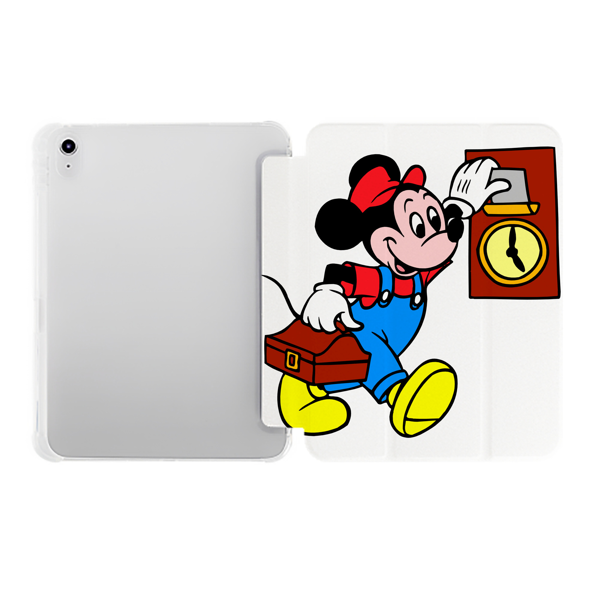 （画像用） ミッキーマウス Mickey Mouse IPad ケース ペン収納付き 三つ折りスタンド PUレザー×シリコン 対応機種9.5/10.5/10.9インチ
